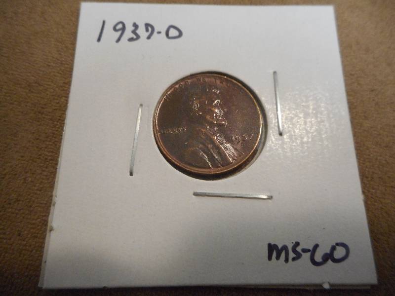 1937-D Lincoln Wheat Cent, MS-60 Gr...