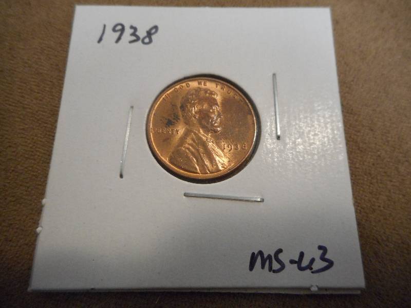 1938-P Lincoln Wheat Cent, MS-63 Gr...
