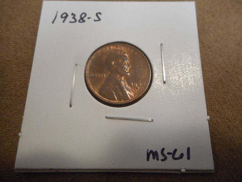 1938-s Lincoln Wheat Cent, MS-61 Gr...