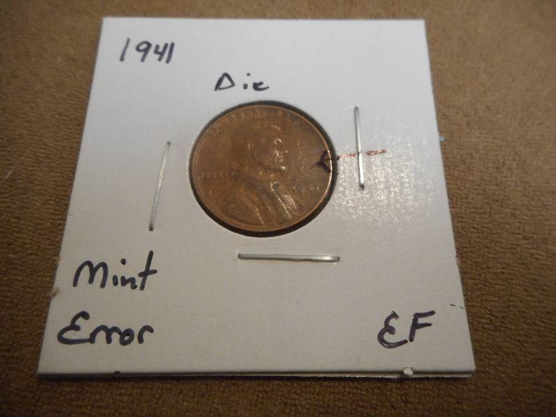 1941-P Lincoln Wheat Cent, Mint Err...