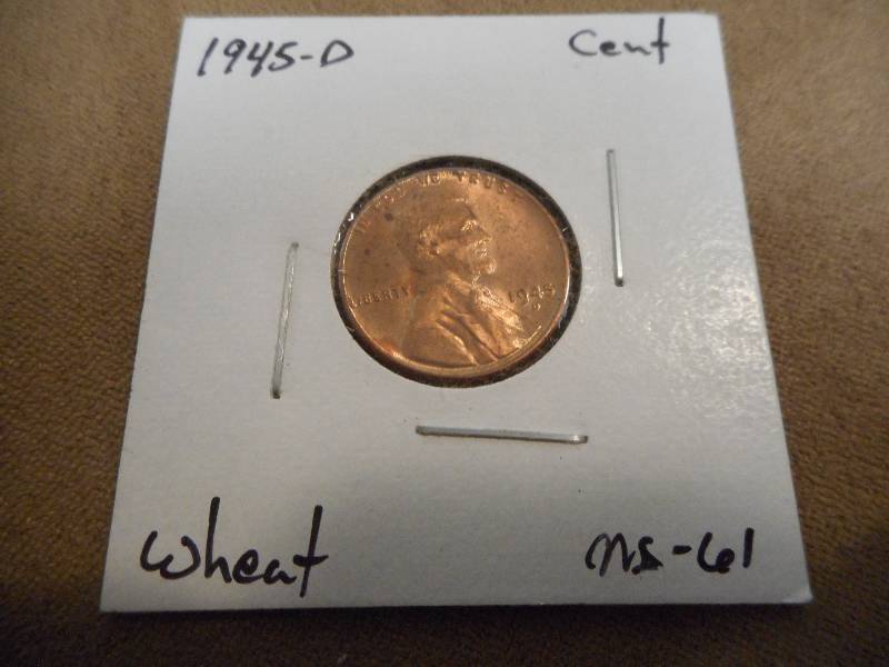 1945-D Lincoln Wheat Cent, MS-61 Gr...