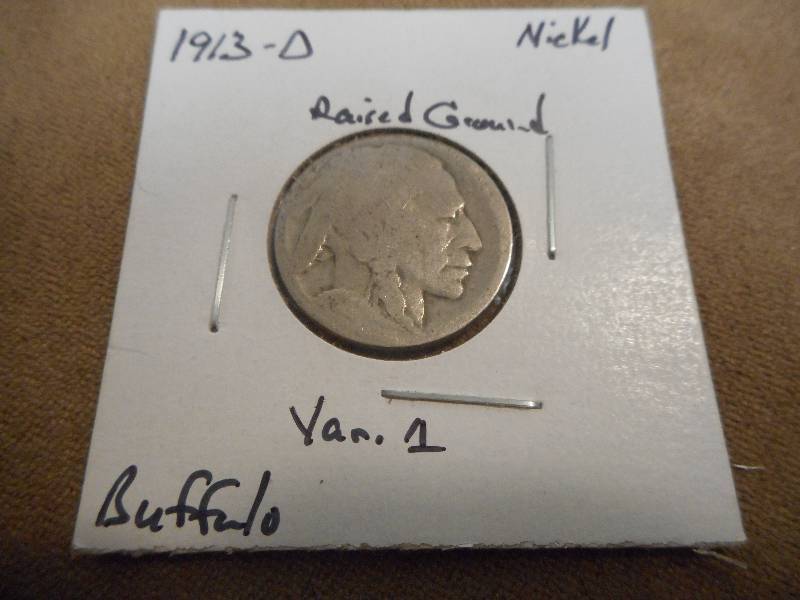 1913-D Buffalo Nickel, Raised Groun...