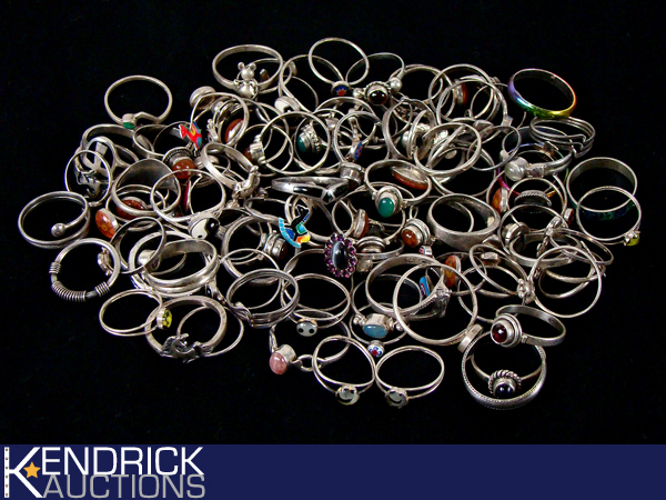 100 Sterling Silver Rings (Over 4 Ounces)