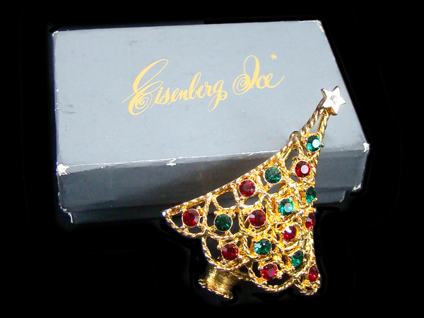 MINT In Box Eisenberg Ice Rhinestone Tree Brooch
