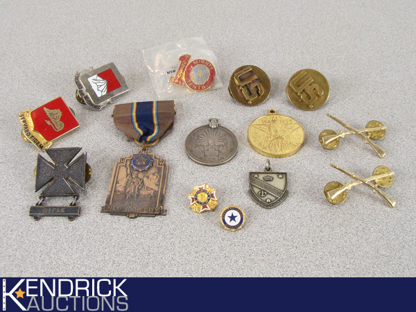 Lot of Vintage Military Medals, and Pins