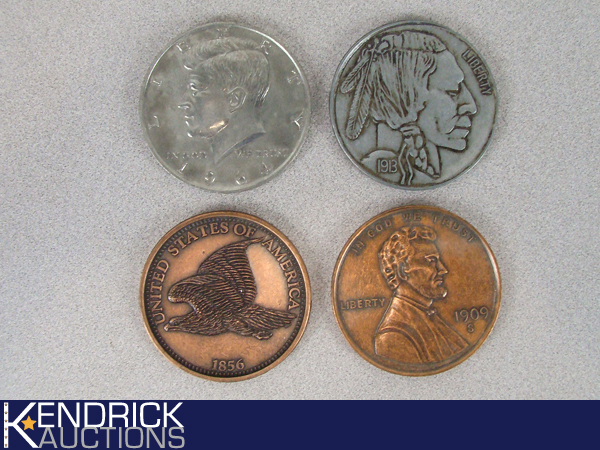 Set of 4 Large Metal Novelty Coins