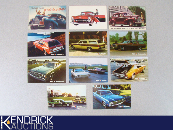 Lot of 11 Vintage Car Postcards