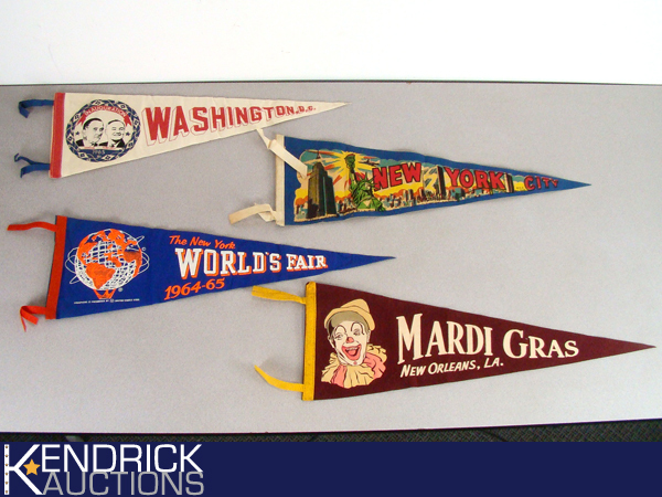Lot of 4 Higher End New Vintage Pennants