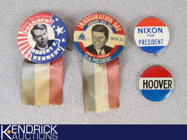 4 Vintage Presidential Campaigning Buttons