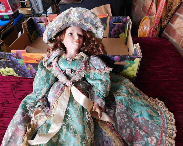 lot 190 image: vintage porcelain doll