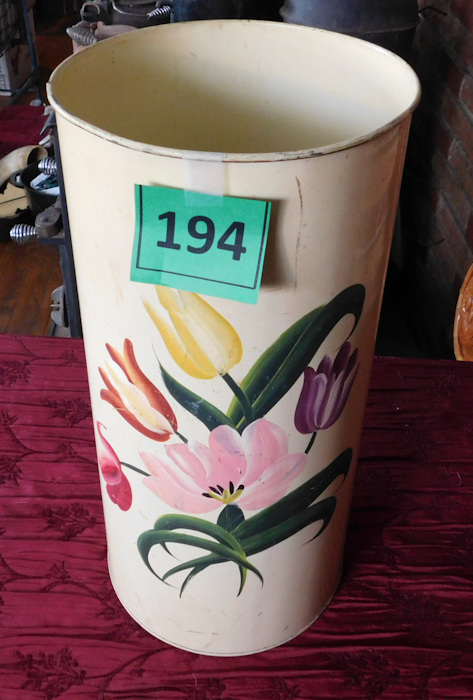 lot 194 image: vintage metal round trash can