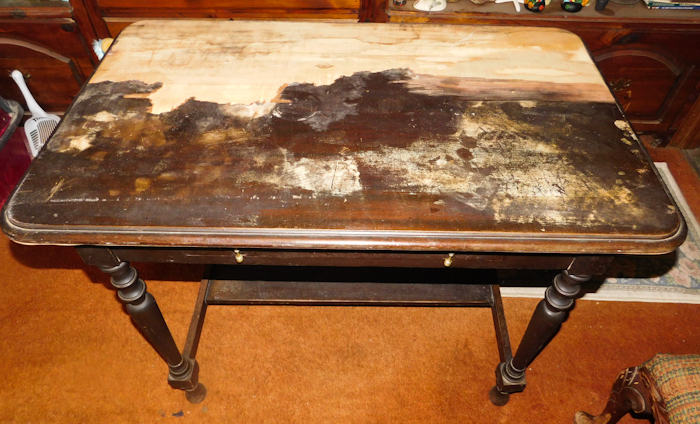 lot 2 image: vintage wooden library table