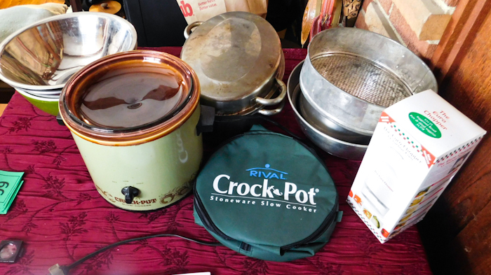 lot 99 image: large kitchen lot crock pot pyrex and more