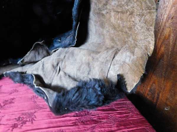 lot 163 image: horse hide and 2 pair of horse hide gloves