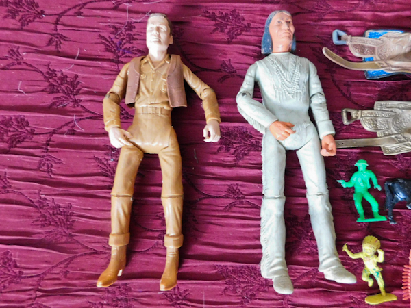 lot 170 image: Johnny West Cowboy and Geronimo Indian Marx  toy action figures