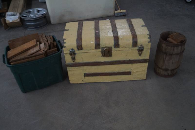 Chest, Wood Shims, and Barrel
