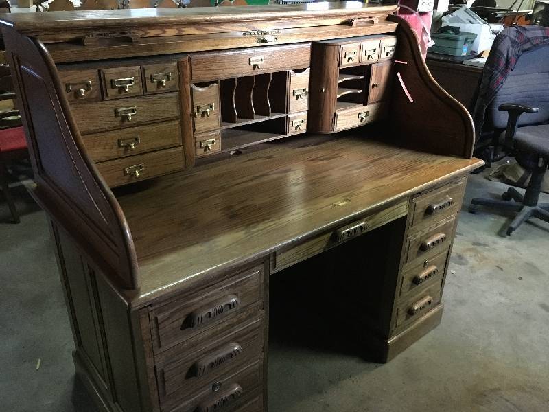 Oak Roll Top Desk