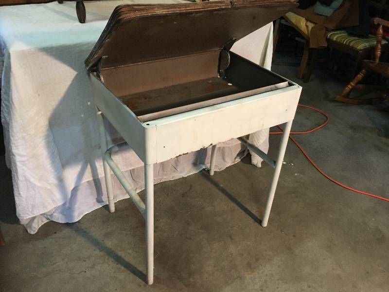 Vintage Metal School Desk