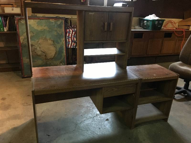 Desk and Side Cabinet