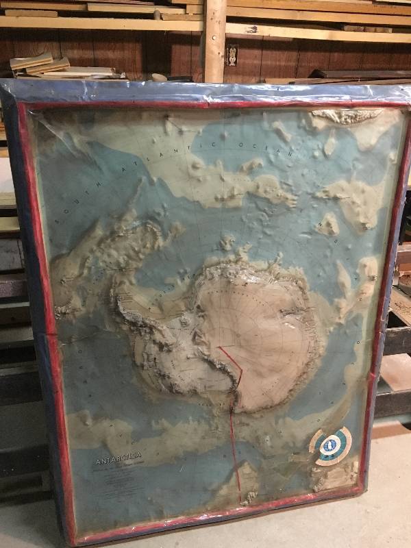 Very Large Three Dimensional Hard Plastic Map of Antarctica