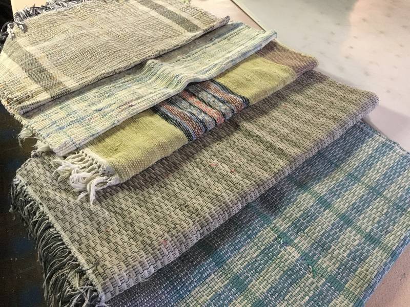 Five Handmade Rag Rugs