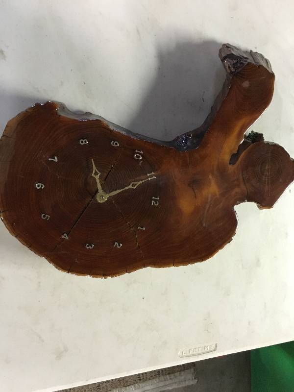 Slab wood Clock