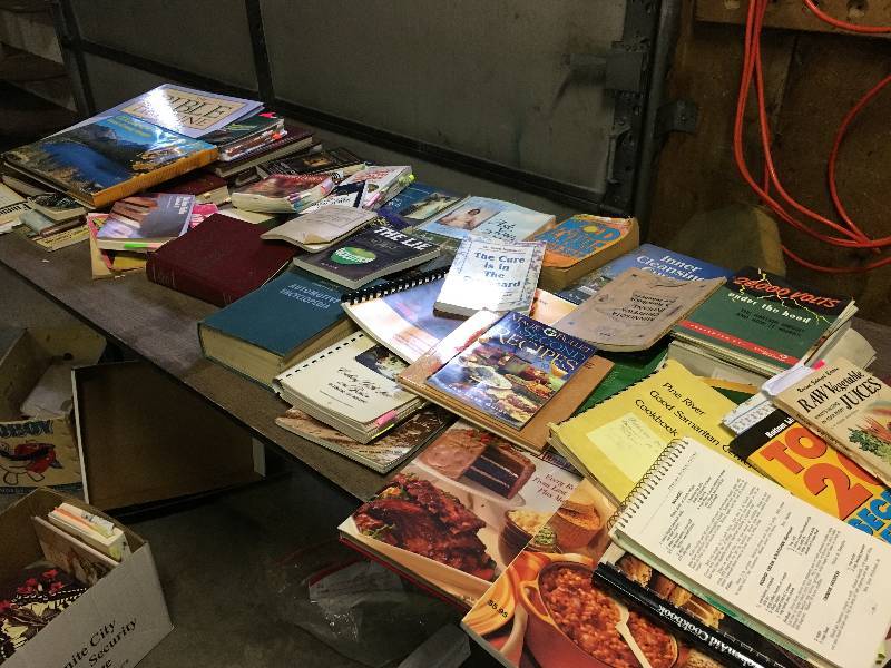 Large Group of Mostly Cook Books and a Tote to Carry Them in