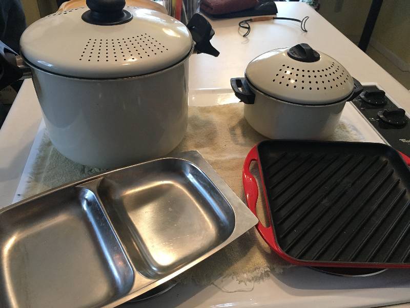 Pasta Cooking Pots and a Heave Stove Top Griddle