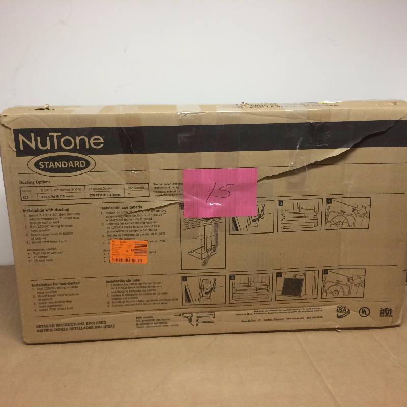 Nutone ACS Series 30 in. Convertible Range Hood in Stainless Steel New