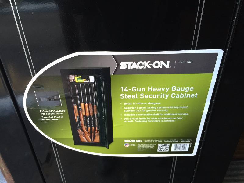 Stack On 14 Gun Heavy Gauge Steel Security Cabinet New missing keys (kry codeis in the back)