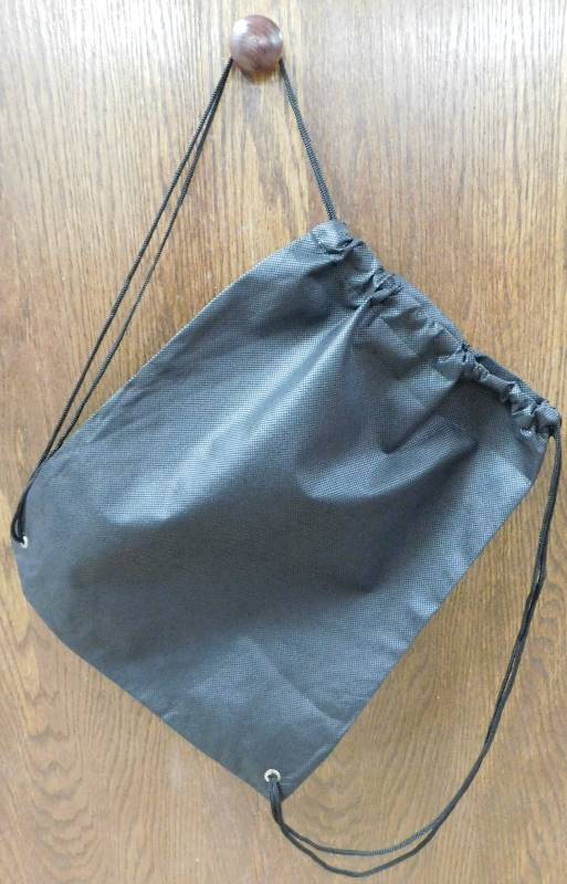 Black and White Drawstring Bags - 13 x 16