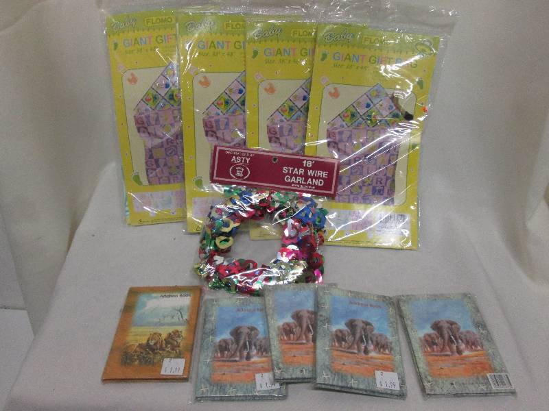 4 Giant baby gift bags, 5 address b...