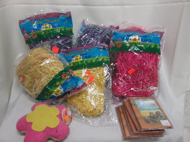 6 bags assorted colors Easter grass...