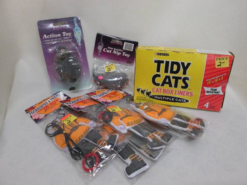 Tidy Cat cat box liners, Catnip toy...