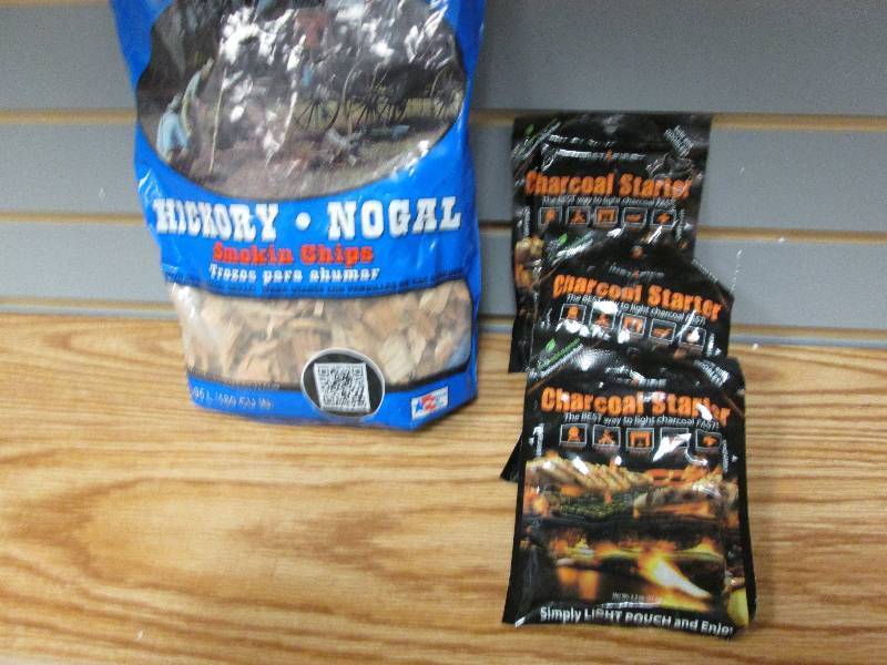 3 pk charcoal starters, 1 pk hickor...