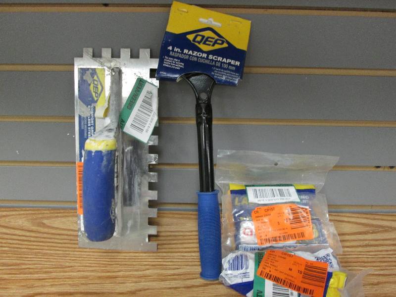 QEP trowel, 4 inch razor scraper, t...