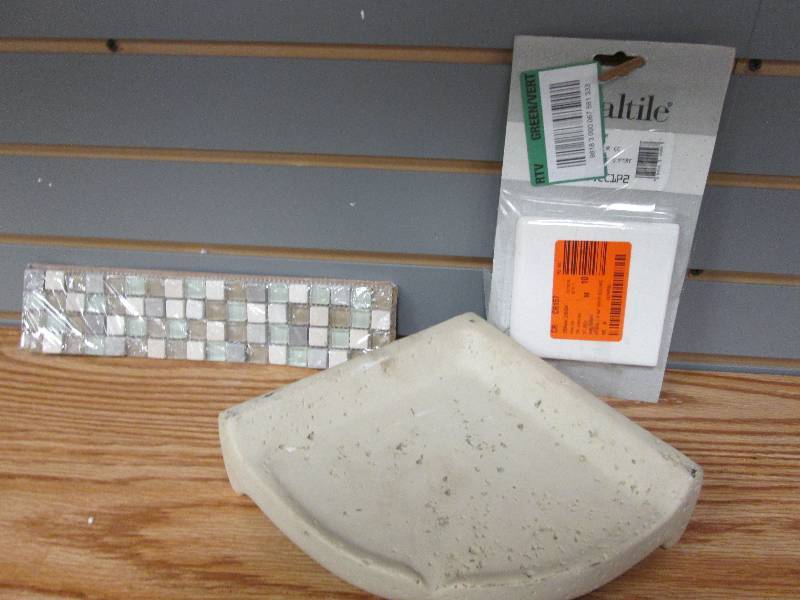 Resin corner shelf, decorative tile...