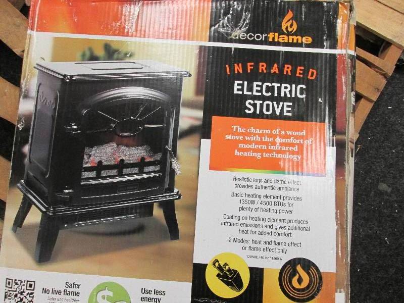 lot 134 image: Dcor Flame Infrared Electric Stov...