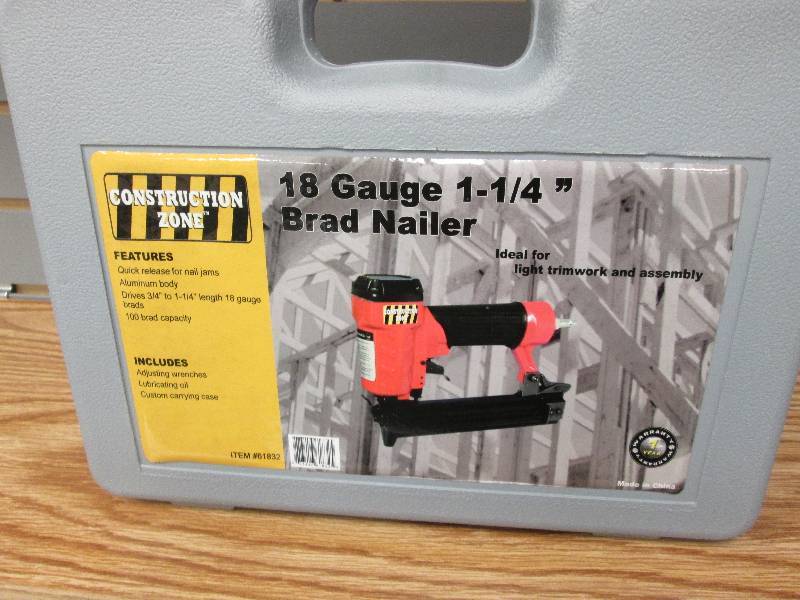 lot 162 image: Construction Zone Brad Nailer 18 Ga...