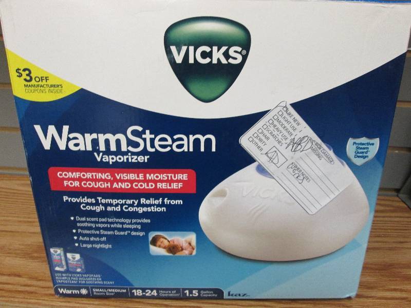 lot 228 image: Vicks WarmSteam Vaporizer - box dam...