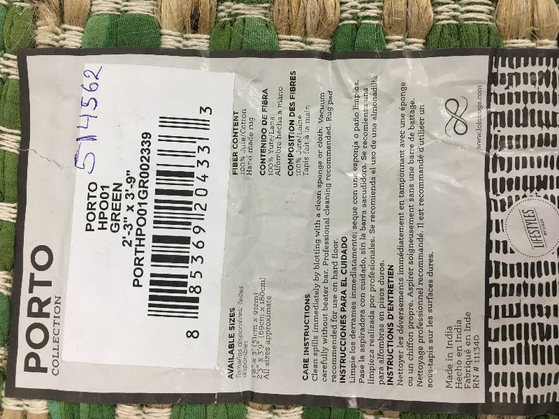 lot 40 image: Loloi PORTO Green Rug - 2-3 X 3 -9