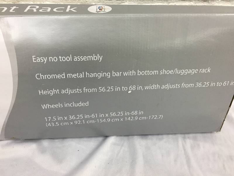 lot 61 image: Whitmor 6024-575-BB Deluxe Adjustable Garment Rack