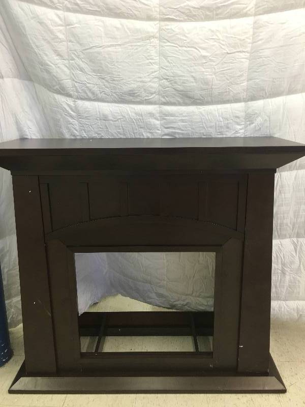lot 146 image: Espresso Fireplace Mantel retail $199