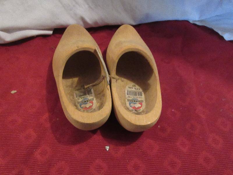 lot 49 image: COLLECTIBLE WOODEN CLOGS