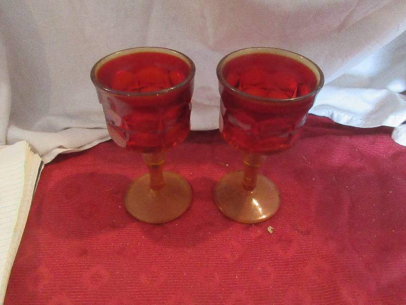 lot 162 image: 2 RED GOBBLETS