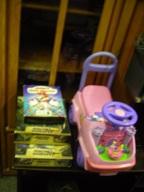 Disney Princess Ride On Toy, Mario CD Rom Game, 2-Dungeon Dragon Games