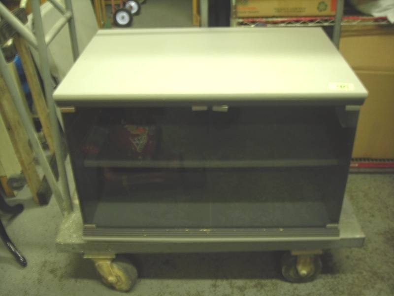 Gray Glass Door TV Cabinet 33x23x22
