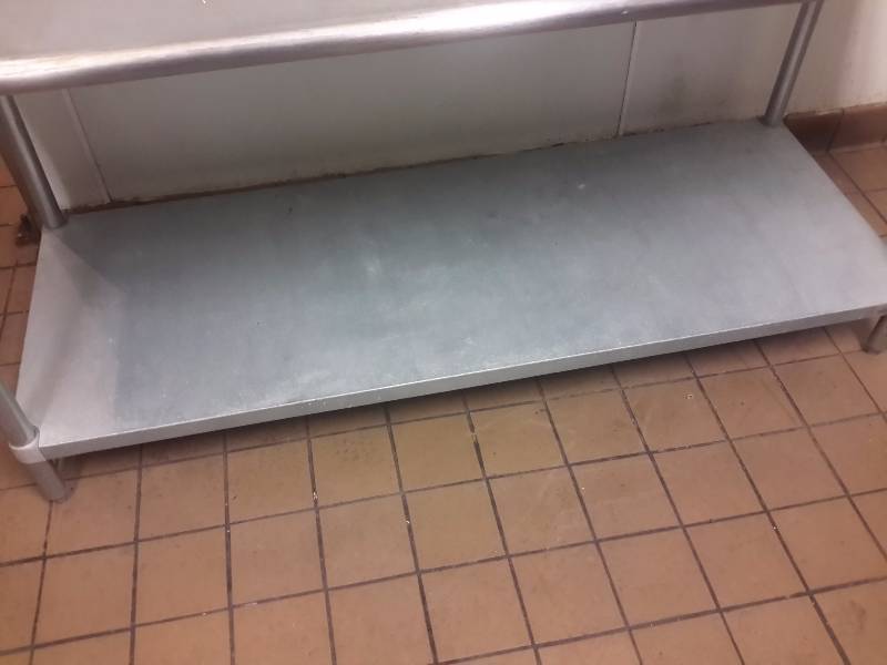 lot 10 image: Stainless Steel Work Table with Galvanized Shelf.. NSF