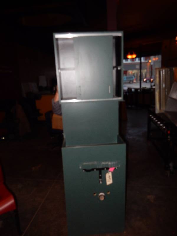 lot 166 image: Shampoo bowls with Plumbing Cabinet.. Shampoo Bowls come with back flow preventer.. Overall dimensions of all.. 24 in x 12 in x 40 in with 16 in Backsplash.