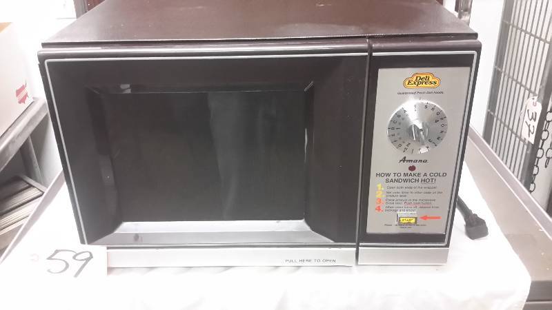 lot 59 image: AMANA Commercial Microwave.. This works